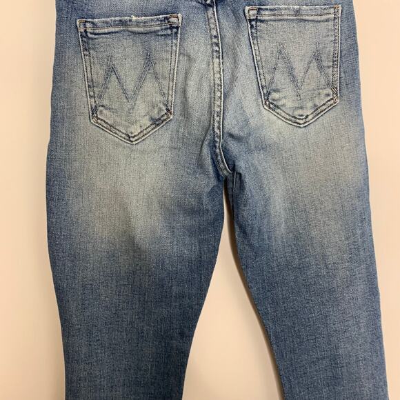 Mother The Fly Cut Stunner Ankle Fray In Night On A Shiny White Vespa Women’s 26 - Picture 6 of 16